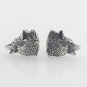 Wild Bear Roar Wolf Stud 925 Sterling Silver Earrings