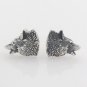 Wild Bear Roar Wolf Stud 925 Sterling Silver Earrings