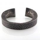 7" Flat 13mm Flat Hammer Texture Karen Hill Tribe Sterling Silver Cuff Bracelet