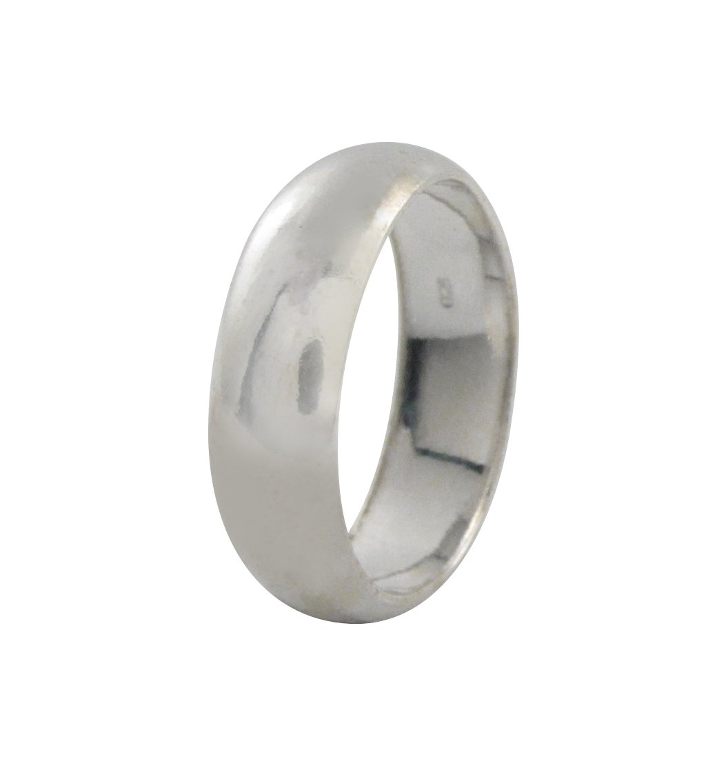 Round Plain 6mm Wedding Solid 925 Sterling Silver Band Ring Engagement