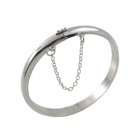 6" 5mm Round Band Chain 925 Sterling Silver Bangle Bracelet Plain Polish