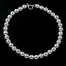 7mm Bead Ball Chain Strand 925 Sterling Silver Bracelet Polish