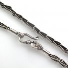 3.5mm Spiral Corn Link Chain 925 Sterling Silver Necklace Black Oxidized Men's