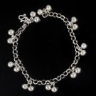 8mm Ball Dangle Rolo Link Chain 925 Sterling Silver Bracelet