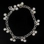 8mm Ball Dangle Rolo Link Chain 925 Sterling Silver Bracelet
