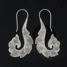 Elegant Handmade Vintage Curl Sterling Silver Earrings Thai Karen Hill Tribe