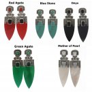 Pointy Stone Long Drop Marcasite 925 Sterling Silver Vintage Earrings