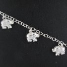 7.5" Elephant Dangle 925 Sterling Silver Link Chain Bracelet