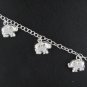 7.5" Elephant Dangle 925 Sterling Silver Link Chain Bracelet