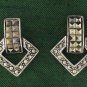 Geometric Square Drop 925 Sterling Silver Marcasite Stud Earrings Vintage
