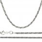 16" - 40" Twist Rope 2mm 925 Solid Sterling Silver Chain Necklace Black Oxidized