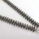 10mm Flat Cross Braid Bali Chain 925 Sterling Silver Necklace Black Oxidized