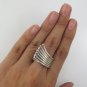Double Bead Round Ball 925 Sterling Silver Ring Shiny Size 8