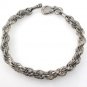 8" Twist Circle Ring Link 7mm Sterling Silver Chain Bracelet Black Oxidized