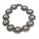 Coil Spring Cylinder 925 Sterling Silver Bracelet Black Oxidized