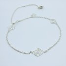 10" Spiral Square 925 Sterling Silver Chain Bell Anklet
