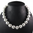 18mm Round Bead Ball 925 Sterling Silver Necklace Strand Shiny