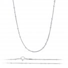 1mm Snake Bead Ball Chain 925 Sterling Silver Necklace
