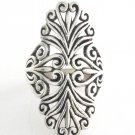 Heart Curl Vintage Fanned Filigree 925 Sterling Silver Ring