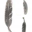 Bird Feather Leaf 925 Sterling Silver Pendant Charm Tribal Black Oxidized