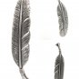 Bird Feather Leaf 925 Sterling Silver Pendant Charm Tribal Black Oxidized