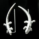 Lizard Ear cuff Wrap Pin 925 Sterling Silver Earrings Clip Climber Plain