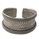 7" Twist Weave Woven Braid 925 Sterling Silver Cuff Bracelet Karen Hill Tribe