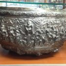 6600g HUGE Antique Vintage Repousse Handmade Engrave Fine Silver Bowl Home Décor