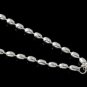 3mm Egg Oval Nugget 925 Sterling Silver Shiny Chain Necklace