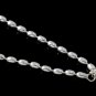 3mm Egg Oval Nugget 925 Sterling Silver Shiny Chain Necklace
