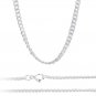 4mm Flat Cuban Link Chain 925 Sterling Silver Necklace