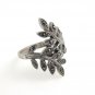 Branch Olive Leafs Wrap Marcasite 925 Sterling Silver Vintage Ring
