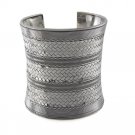 7" Thick Weave Braid Wide Band 925 Sterling Silver Cuff Bracelet