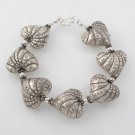 8.5" Love Valentine Heart Link Chain 925 Sterling Silver Bracelet Karen Handmade