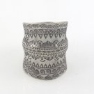 Karen Hill Tribe Tribal Wide Band Stamp Sterling Silver Ring Handmade Free Size
