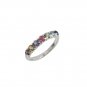 Circle Round Row Dot Multicolor Gemstone 925 Sterling Silver Ring