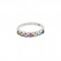 Circle Round Row Dot Multicolor Gemstone 925 Sterling Silver Ring