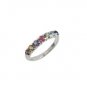 Circle Round Row Dot Multicolor Gemstone 925 Sterling Silver Ring