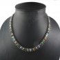 Marquise Row Link Chain Multicolor Gemstone 925 Sterling Silver Necklace