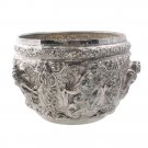 Repousse Chased 925 Sterling Silver Bowl Angel Vintage Handmade Antique