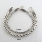 Flat Braid Bali 5mm 3.5mm 925 Sterling Silver Link Chain Bracelet Black Oxidized