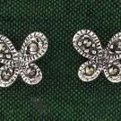 Butterfly Marcasite 925 Sterling Silver Stud Earrings