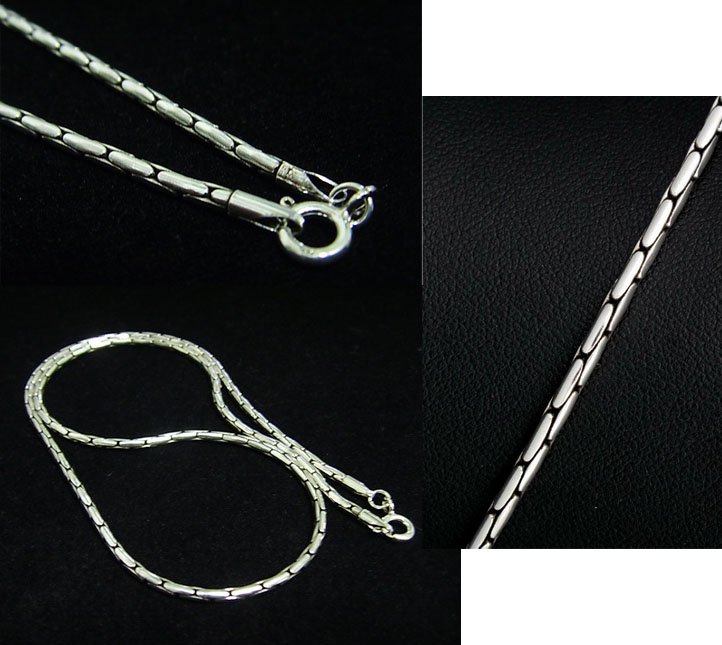 Rice Grain 2mm 925 Solid Sterling Silver Round Chain Necklace Black Oxidized