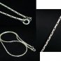 Rice Grain 2mm 925 Solid Sterling Silver Round Chain Necklace Black Oxidized