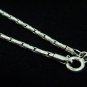 Rice Grain 2mm 925 Solid Sterling Silver Round Chain Necklace Black Oxidized