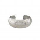 6.5" Dome Dot Hammered Wide Band 925 Sterling Silver Cuff Bracelet Polish Open