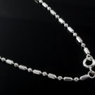 3mm Facet Ball Cylinder 925 Sterling Silver Chain Necklace Shiny