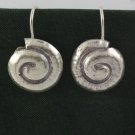 Thai Karen Hill Tribe Spiral Coil Sterling Silver Dangle Earrings