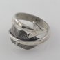 Arrow Bird Feather Leaf Wrap Tribal 925 Sterling Silver Ring Black Oxidized
