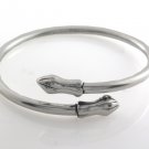 9" Flower Bud End 4.5mm 925 Sterling Silver Cuff Bracelet Polish